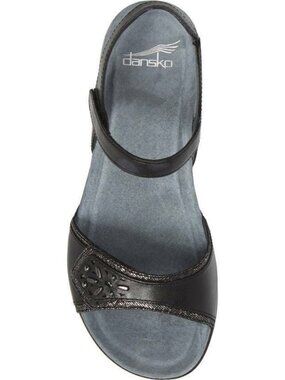 Dansko Women's Sandal Black Slingback Blythe Leather Flat Size 41 / 10.5 USA